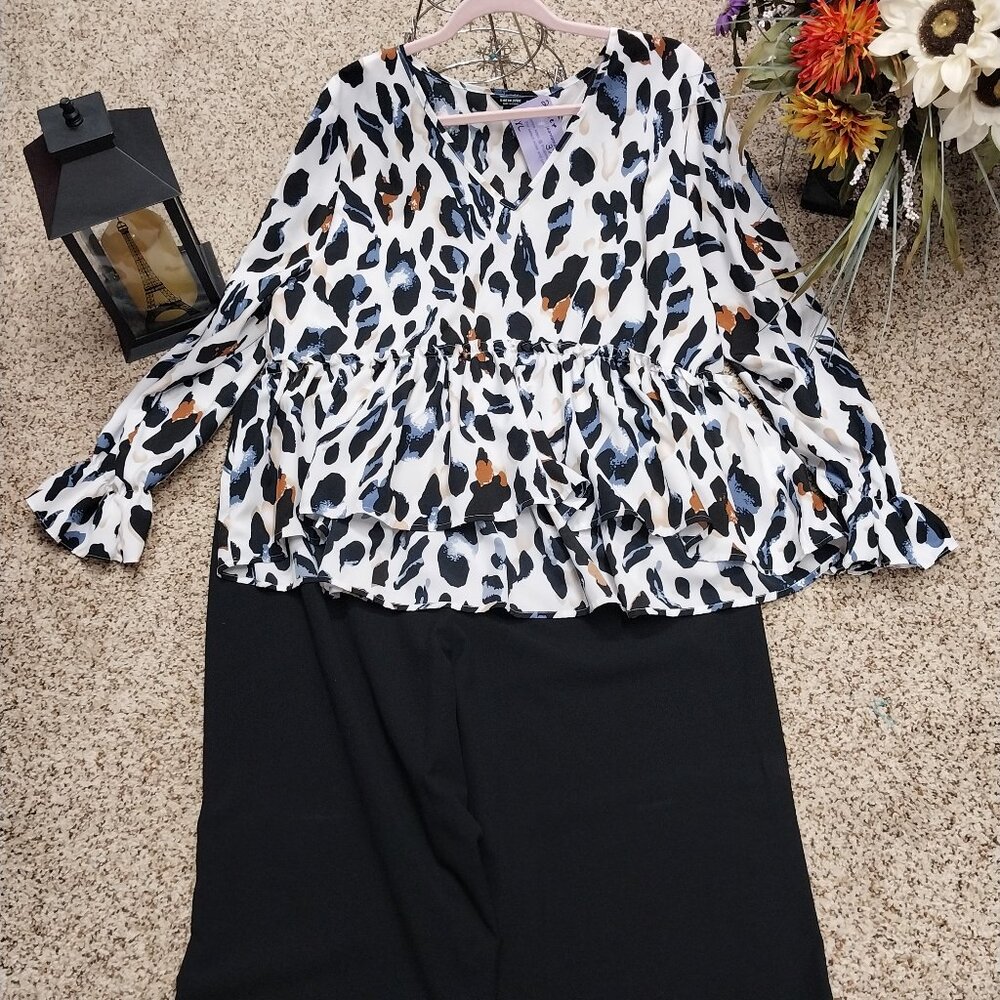 3761 Size 2XL Shien Curve Top and Size 18 Coldwater Creek Slacks. - Picture 1 of 12